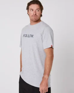 Follow Logo Tee - Heather Grey