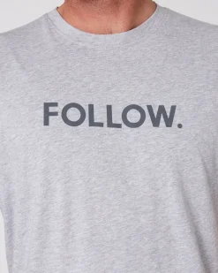 Follow Logo Tee - Heather Grey