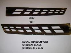 Nautique DECAL TRANSOM VENT CHROMAX BLACK CHROME 4.3 x 23.32 - 140013