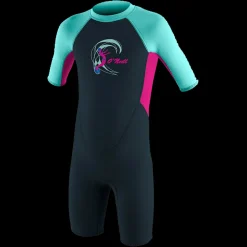 O'Neill Toddler Reactor II 2MM Back Zip S/S Spring Wetsuit - Slate/Berry/Seaglass